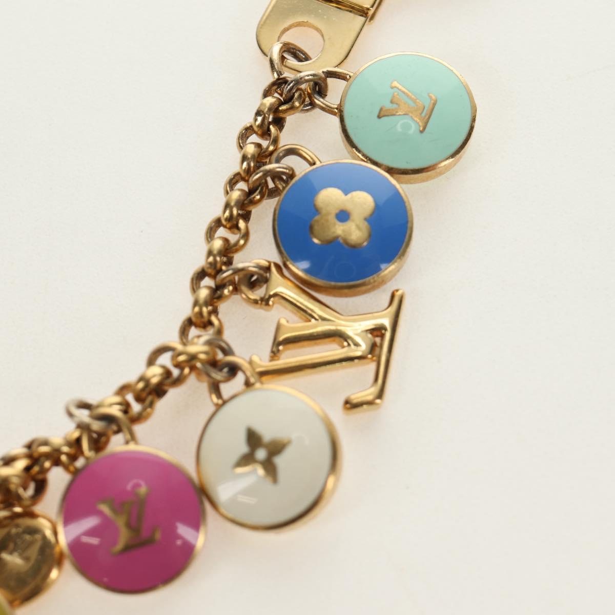 LOUIS VUITTON Porte Cles Pastille Key Holder metal Gold M65381 LV Auth 184600V