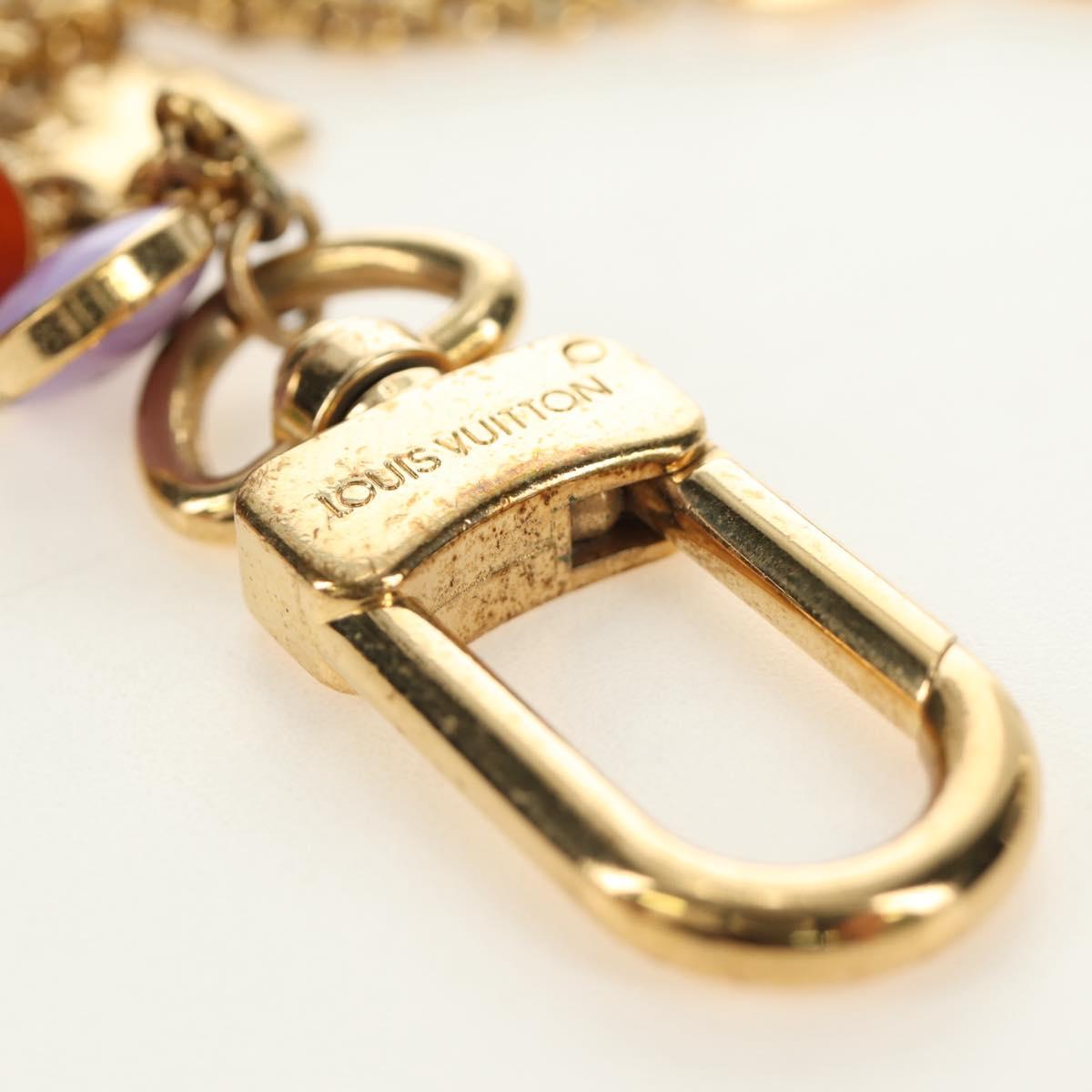 LOUIS VUITTON Porte Cles Pastille Key Holder metal Gold M65381 LV Auth 184600V