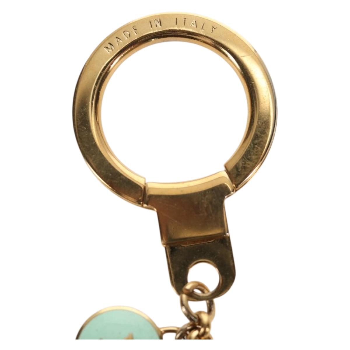 LOUIS VUITTON Porte Cles Pastille Key Holder metal Gold M65381 LV Auth 184600V