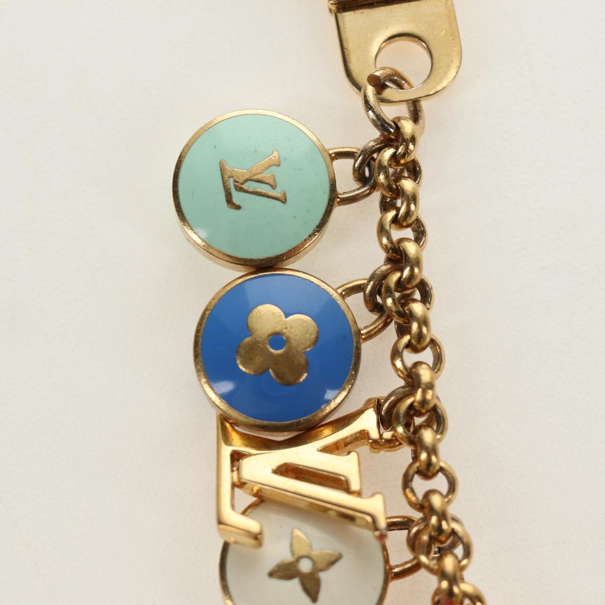 LOUIS VUITTON Porte Cles Pastille Key Holder metal Gold M65381 LV Auth 184600V