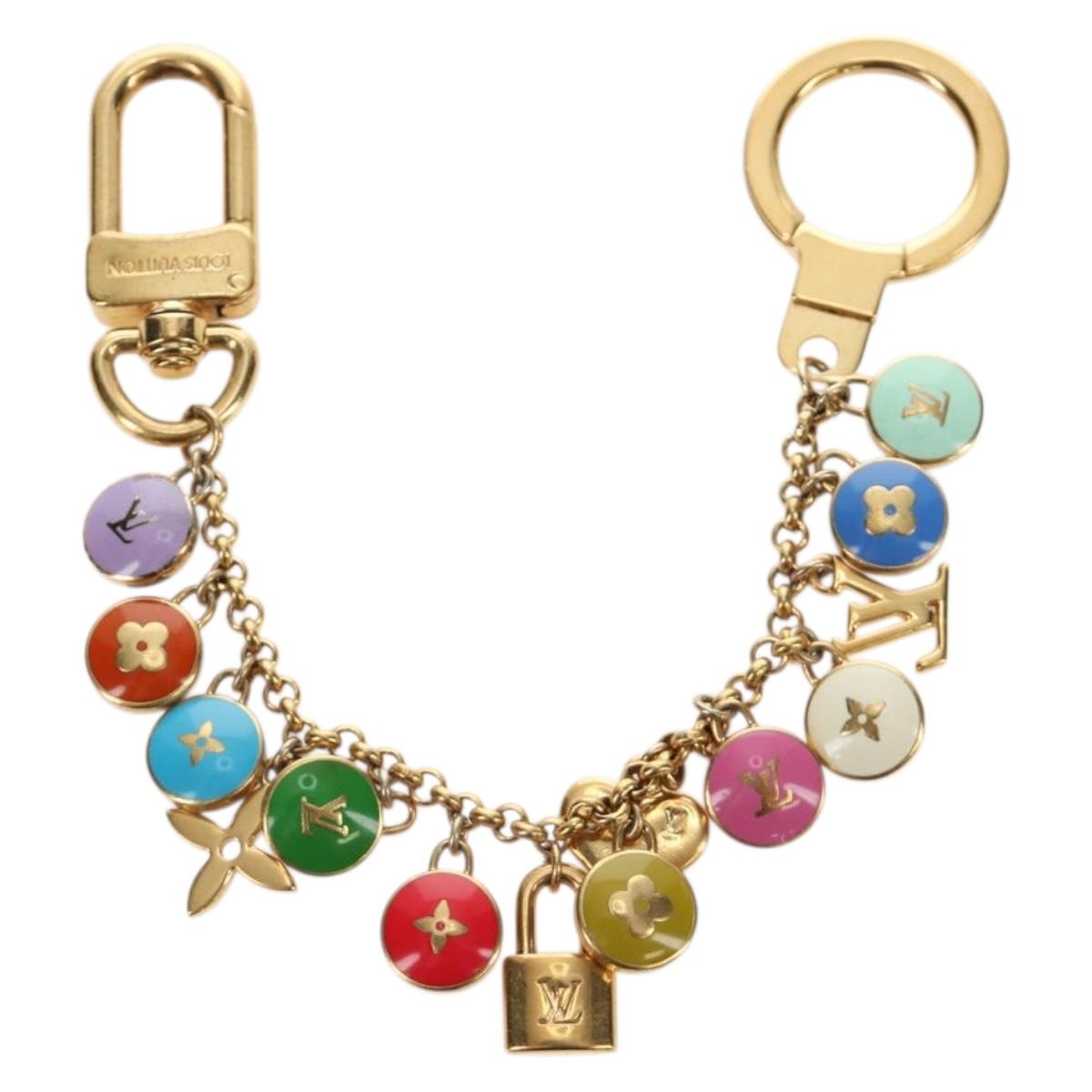 LOUIS VUITTON Porte Cles Pastille Key Holder metal Gold M65381 LV Auth 184600V