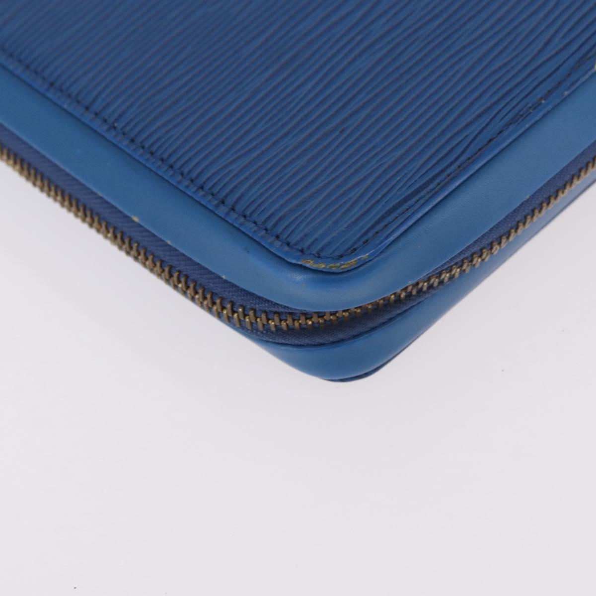 LOUIS VUITTON Epi Agenda Voyage Day Planner Cover Blue LV Auth 184610