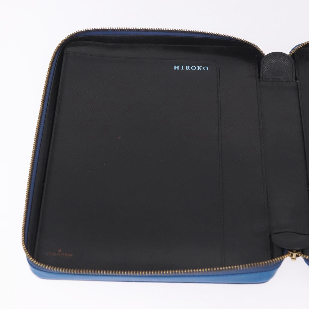 LOUIS VUITTON Epi Agenda Voyage Day Planner Cover Blue LV Auth 184610