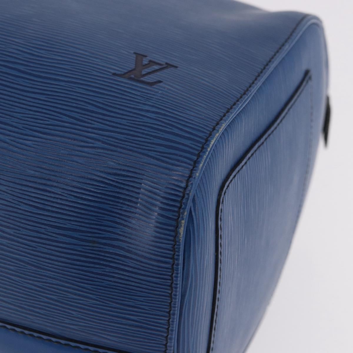 LOUIS VUITTON Epi Keepall 45 Boston Bag Blue M42975 LV Auth 184611