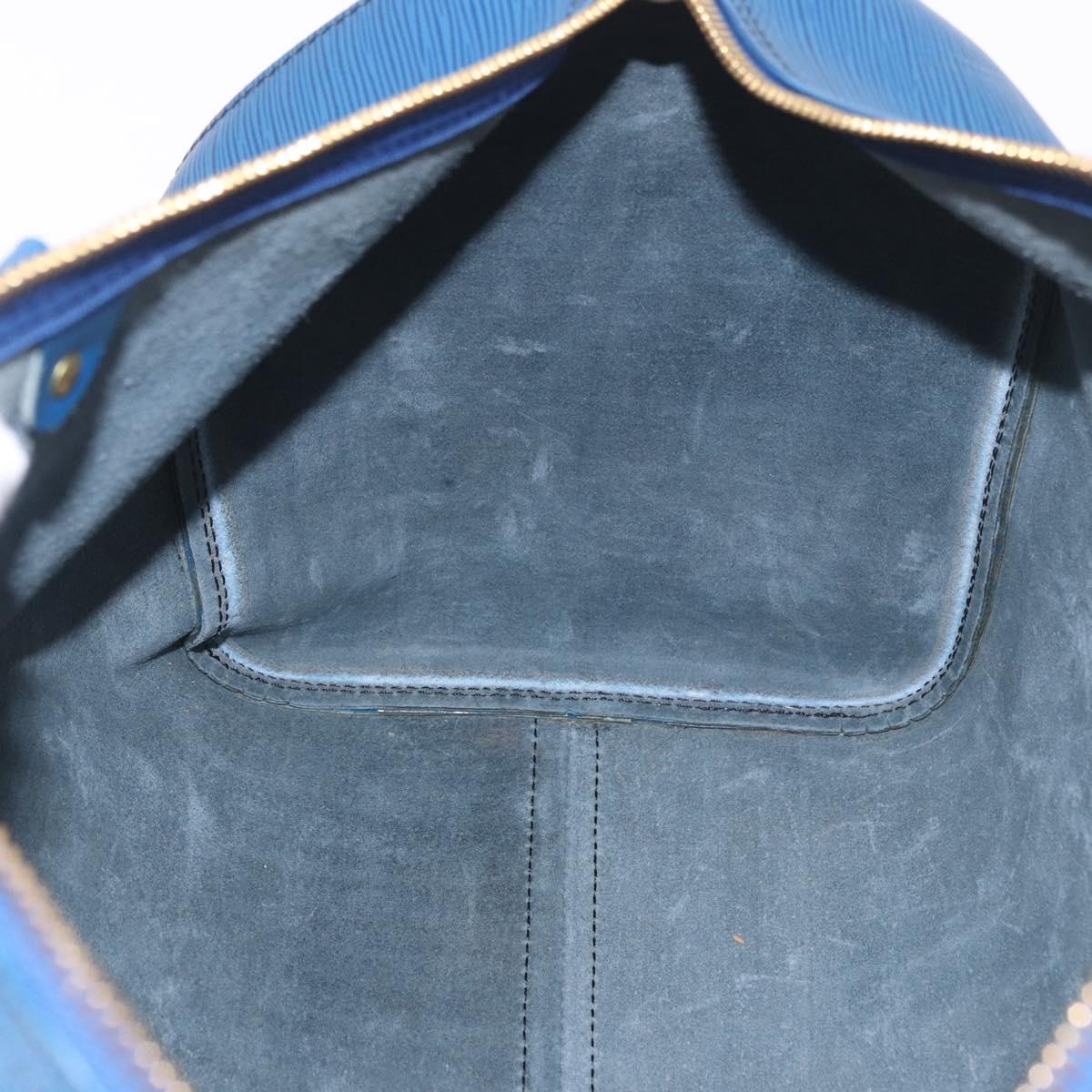 LOUIS VUITTON Epi Keepall 45 Boston Bag Blue M42975 LV Auth 184611