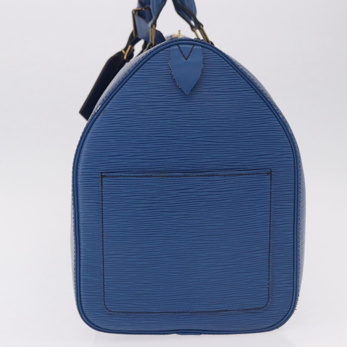 LOUIS VUITTON Epi Keepall 45 Boston Bag Blue M42975 LV Auth 184611