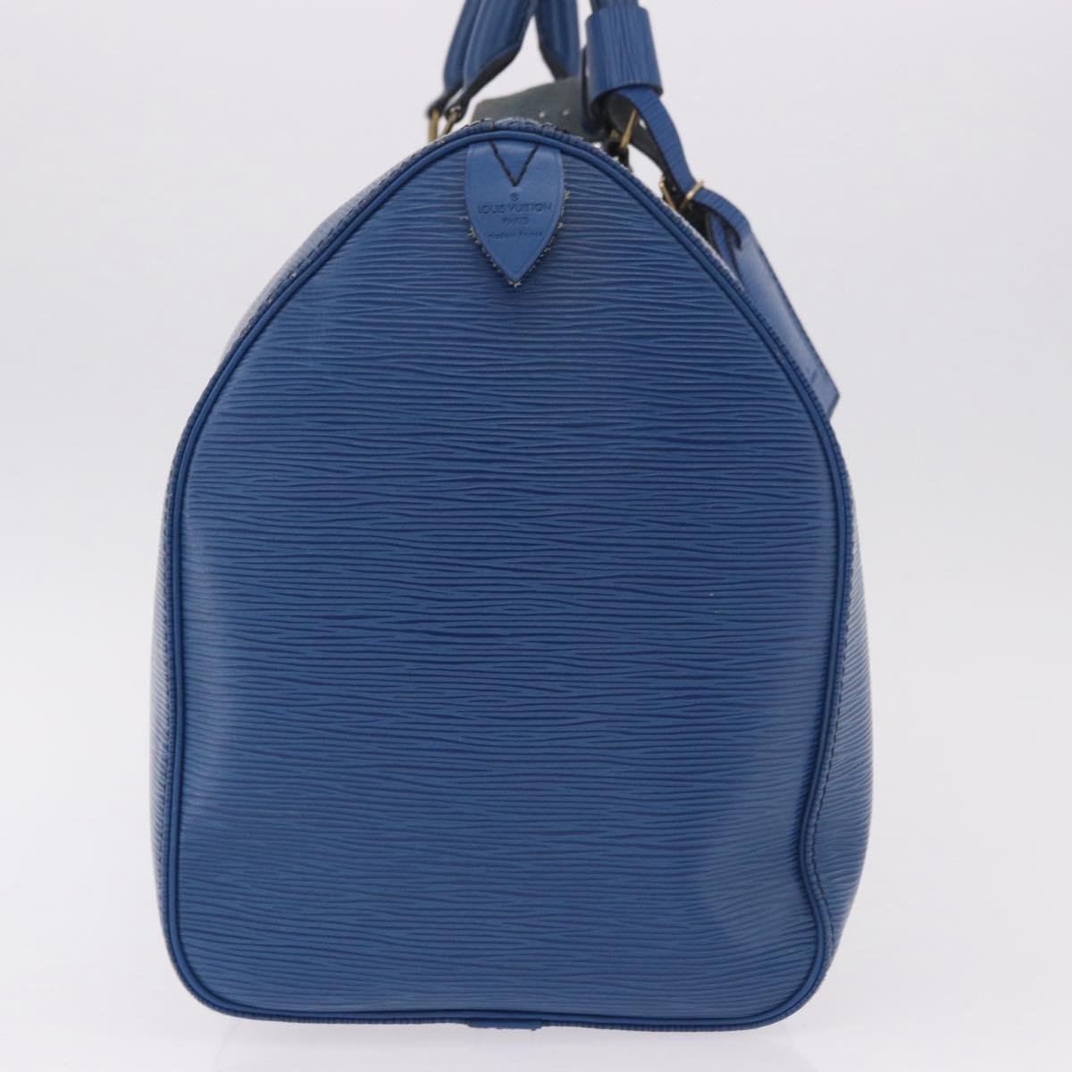 LOUIS VUITTON Epi Keepall 45 Boston Bag Blue M42975 LV Auth 184611