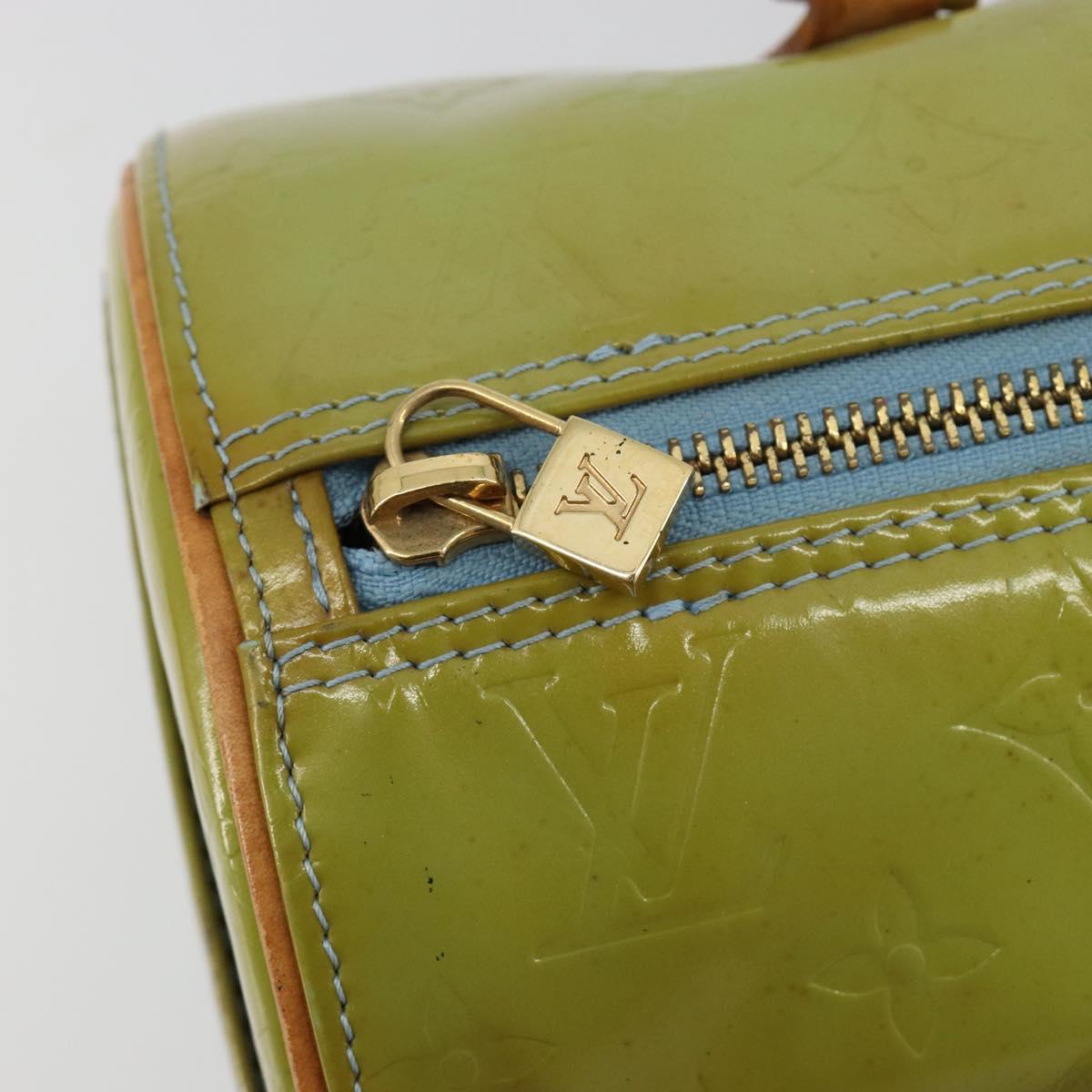 LOUIS VUITTON Monogram Vernis Bedford Hand Bag Baby Blue M91007 LV Auth 184613