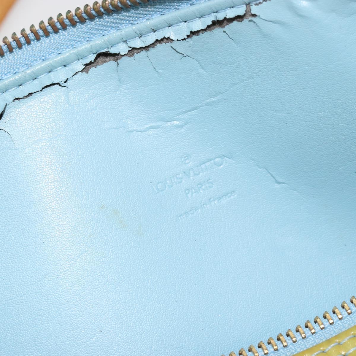 LOUIS VUITTON Monogram Vernis Bedford Hand Bag Baby Blue M91007 LV Auth 184613