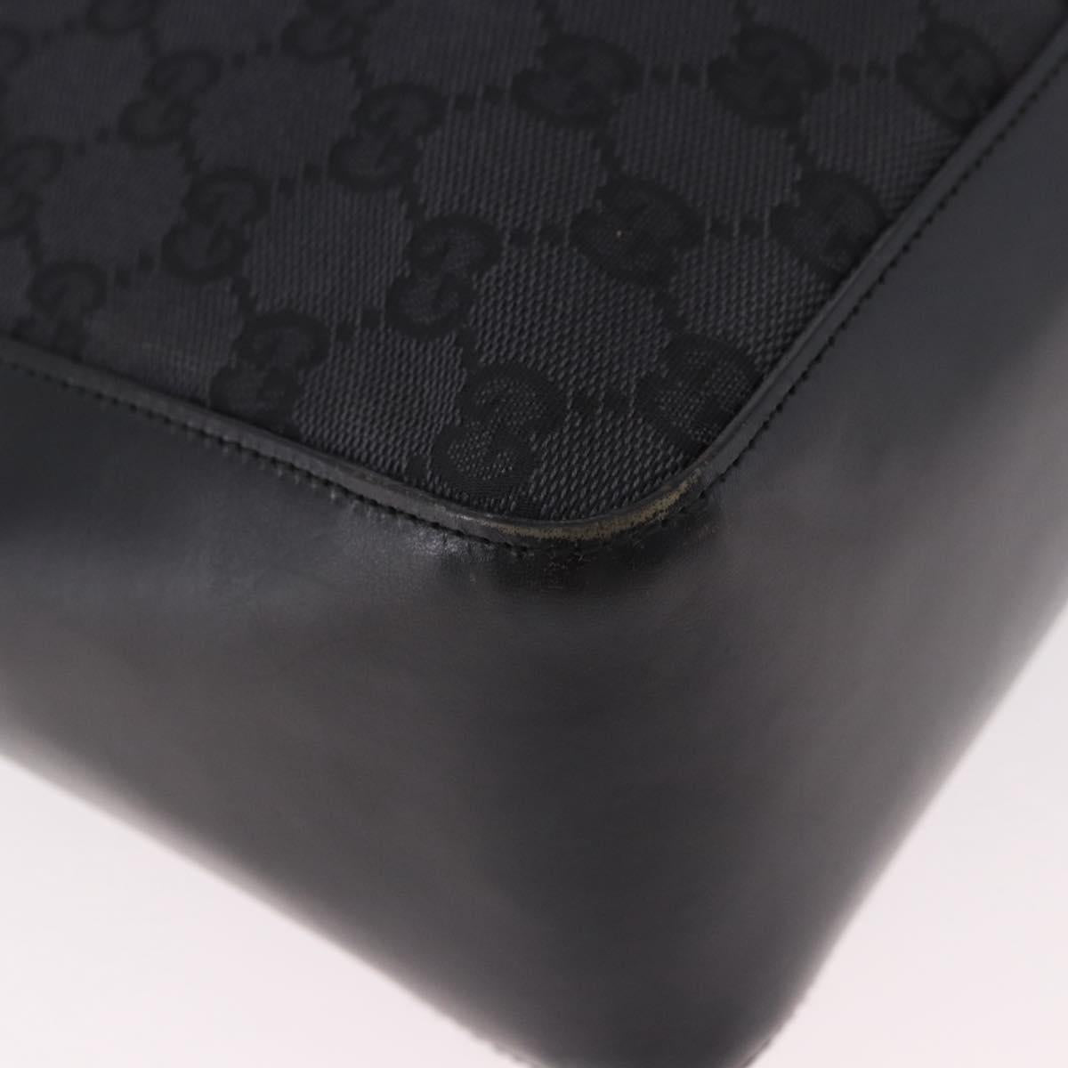 GUCCI GG Canvas Shoulder Bag Black Silver 001 3766 2123 Auth 184615