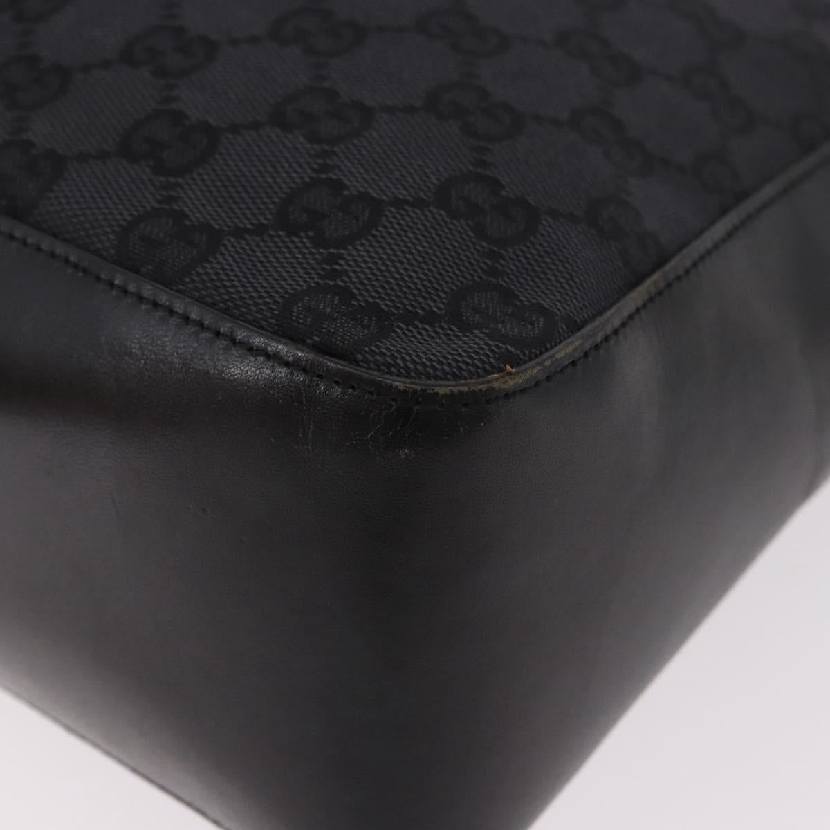 GUCCI GG Canvas Shoulder Bag Black Silver 001 3766 2123 Auth 184615