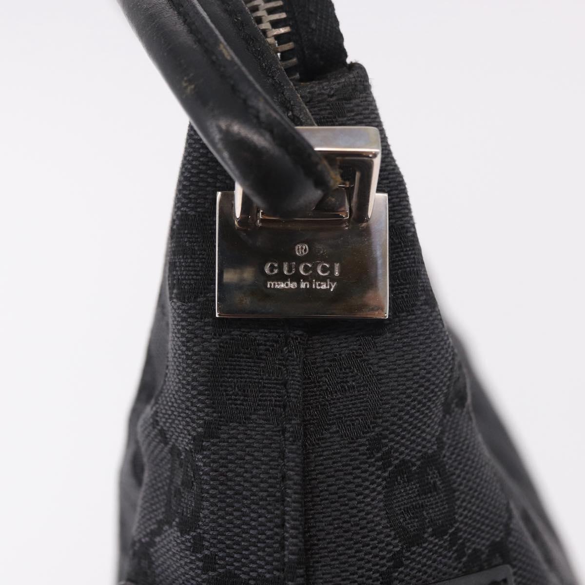 GUCCI GG Canvas Shoulder Bag Black Silver 001 3766 2123 Auth 184615