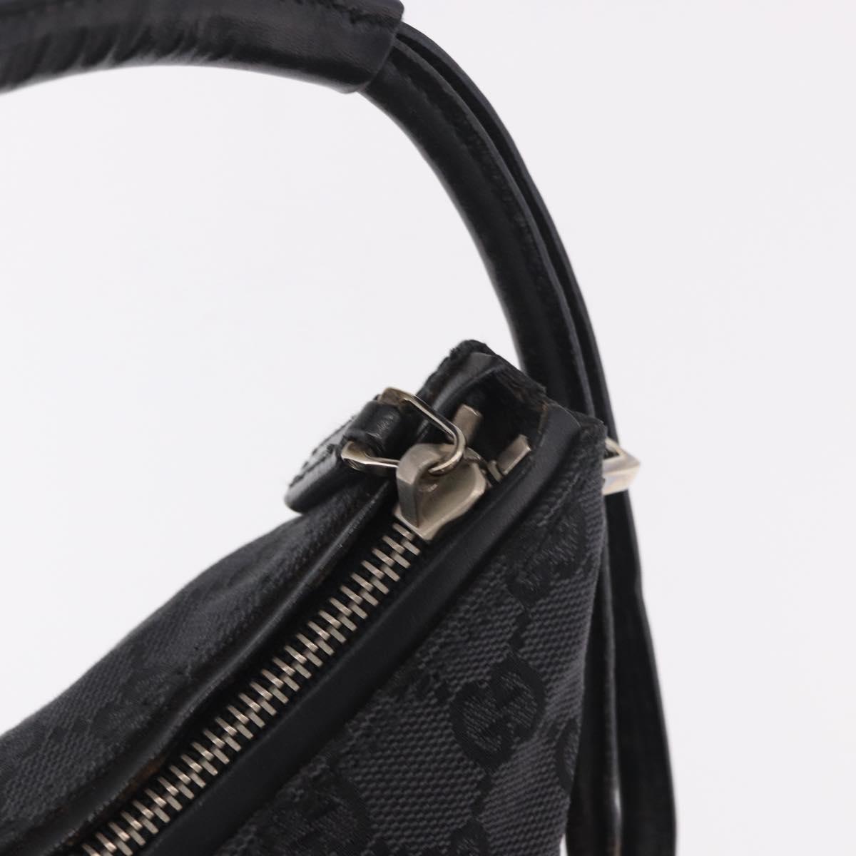 GUCCI GG Canvas Shoulder Bag Black Silver 001 3766 2123 Auth 184615