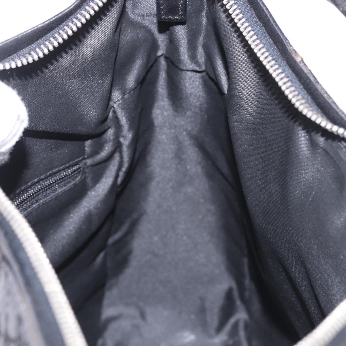 GUCCI GG Canvas Shoulder Bag Black Silver 001 3766 2123 Auth 184615