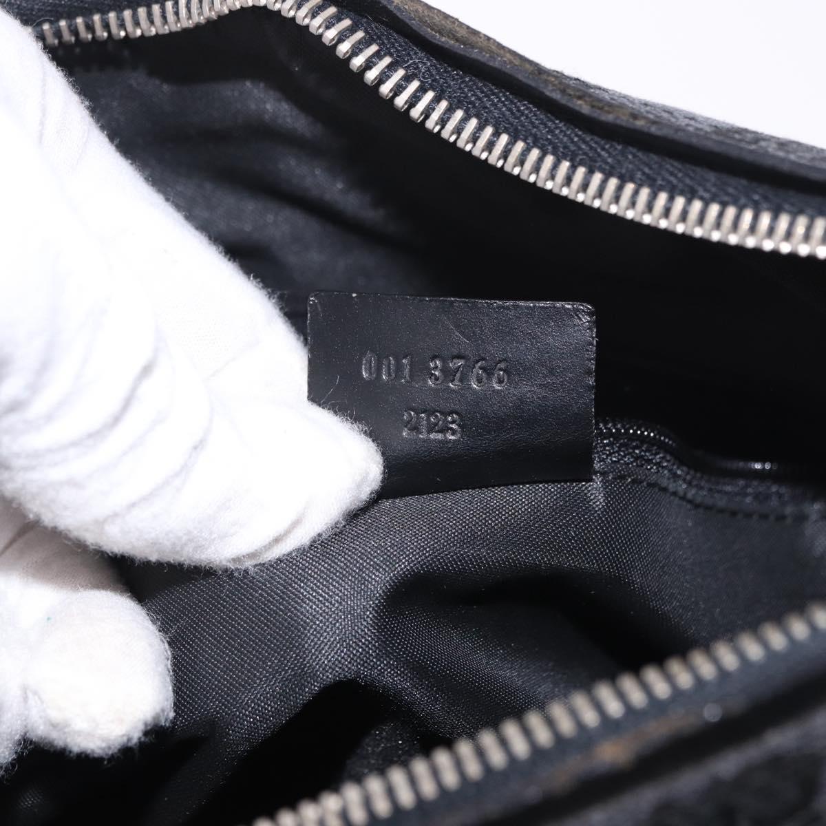 GUCCI GG Canvas Shoulder Bag Black Silver 001 3766 2123 Auth 184615