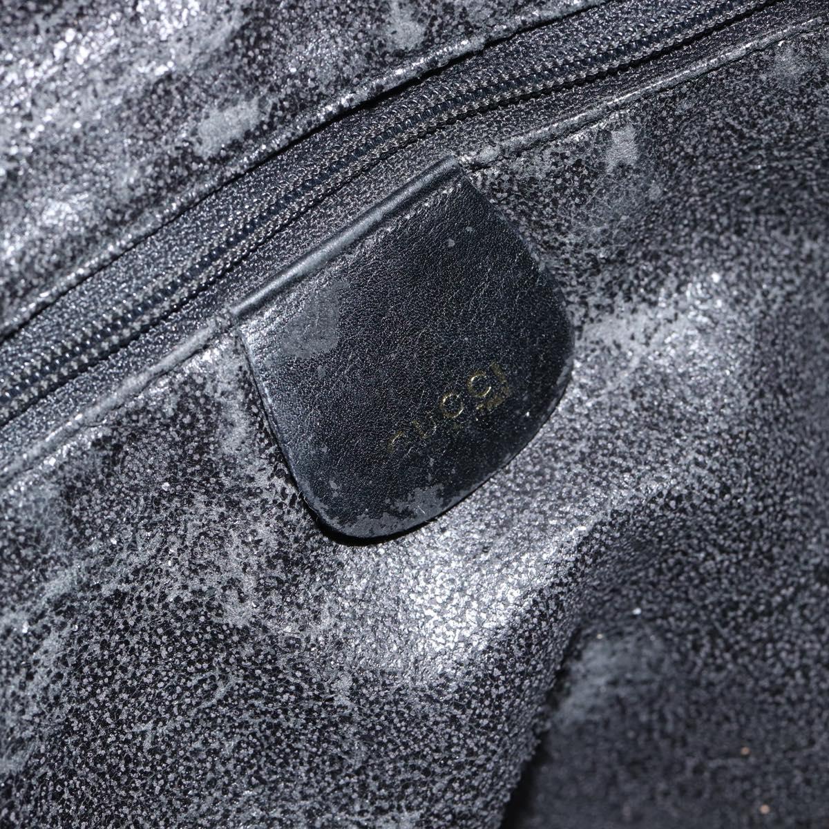 GUCCI Bamboo Shoulder Bag Suede 2way Black Gold 001 1577 2615 Auth 184617