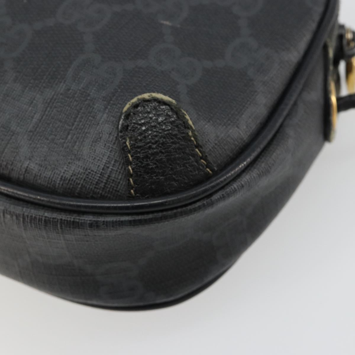 GUCCI GG Supreme Web Sherry Line Bag PVC Black Red 156 02 066 Auth 184624