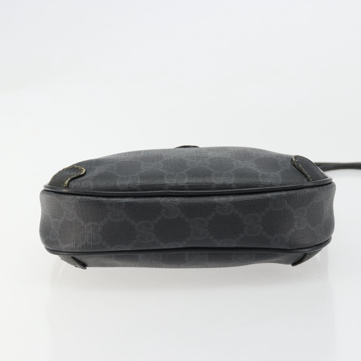 GUCCI GG Supreme Web Sherry Line Bag PVC Black Red 156 02 066 Auth 184624