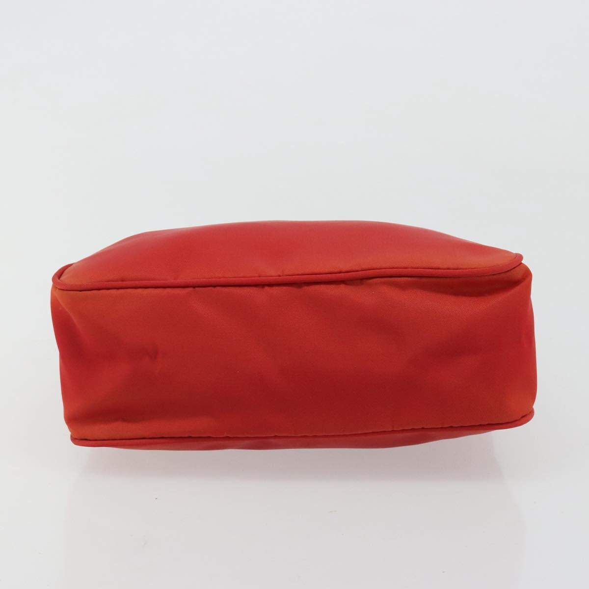 PRADA Hand Pouch Nylon Red Silver Auth 184627A