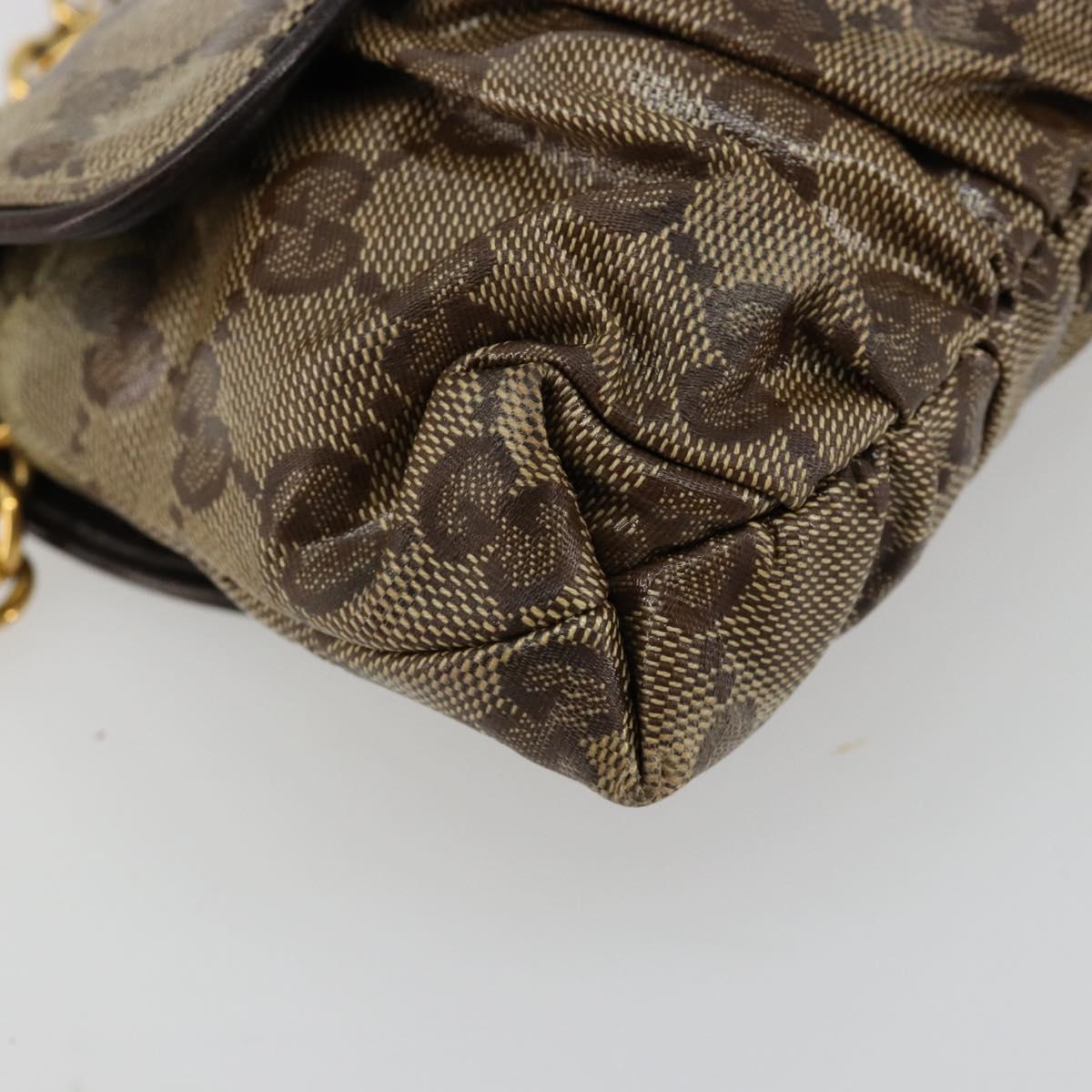 GUCCI GG Crystal Histeria Bag Coated Canvas Beige Gold 208710 Auth 184629