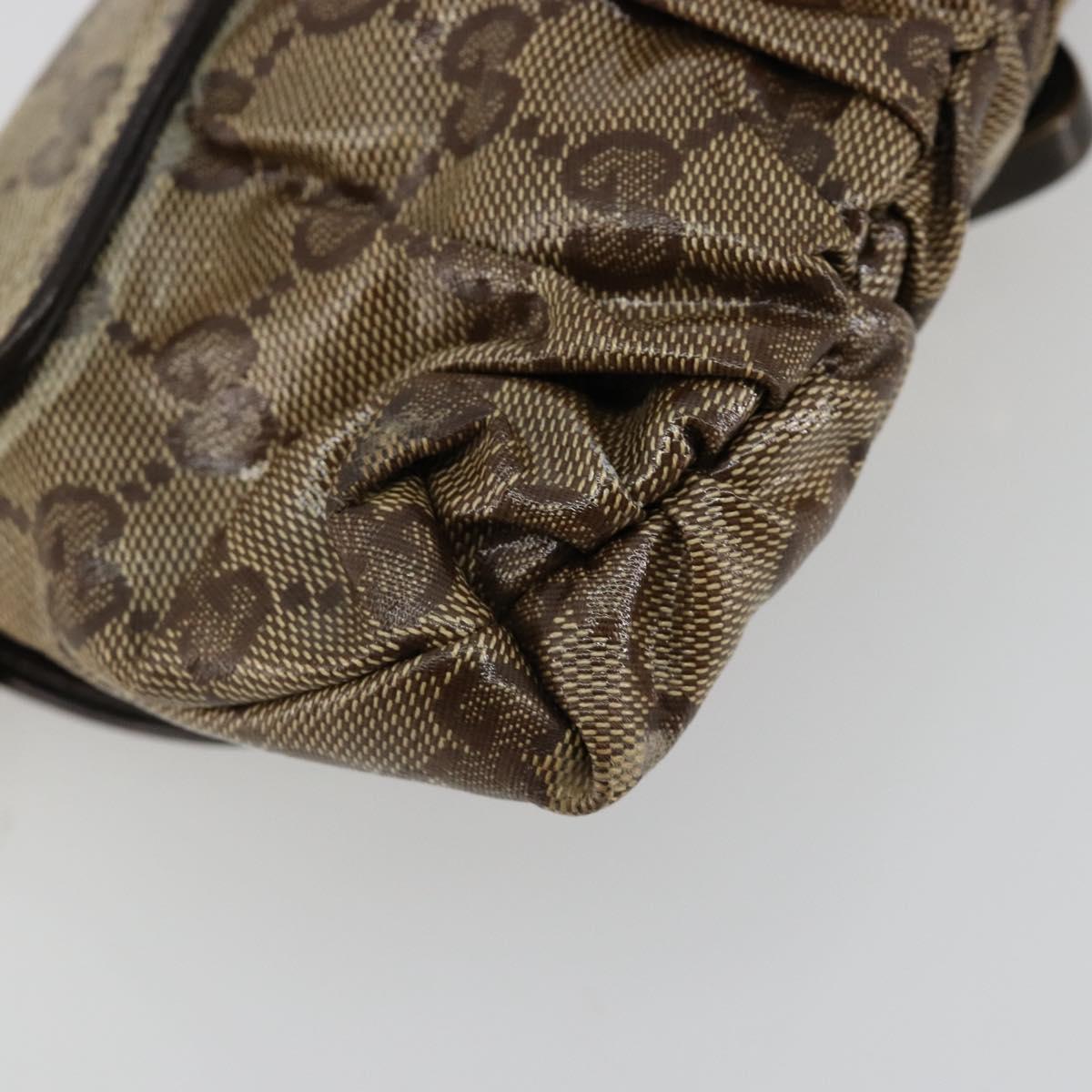 GUCCI GG Crystal Histeria Bag Coated Canvas Beige Gold 208710 Auth 184629