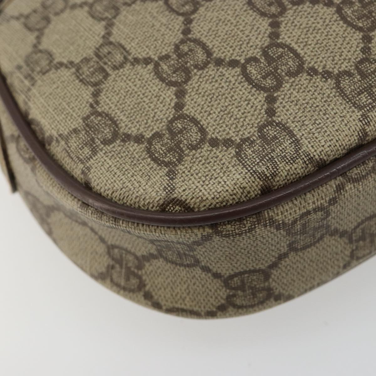 GUCCI GG Supreme Web Sherry Line Bag PVC Beige Red 007 58 6112 9411 Auth 184630