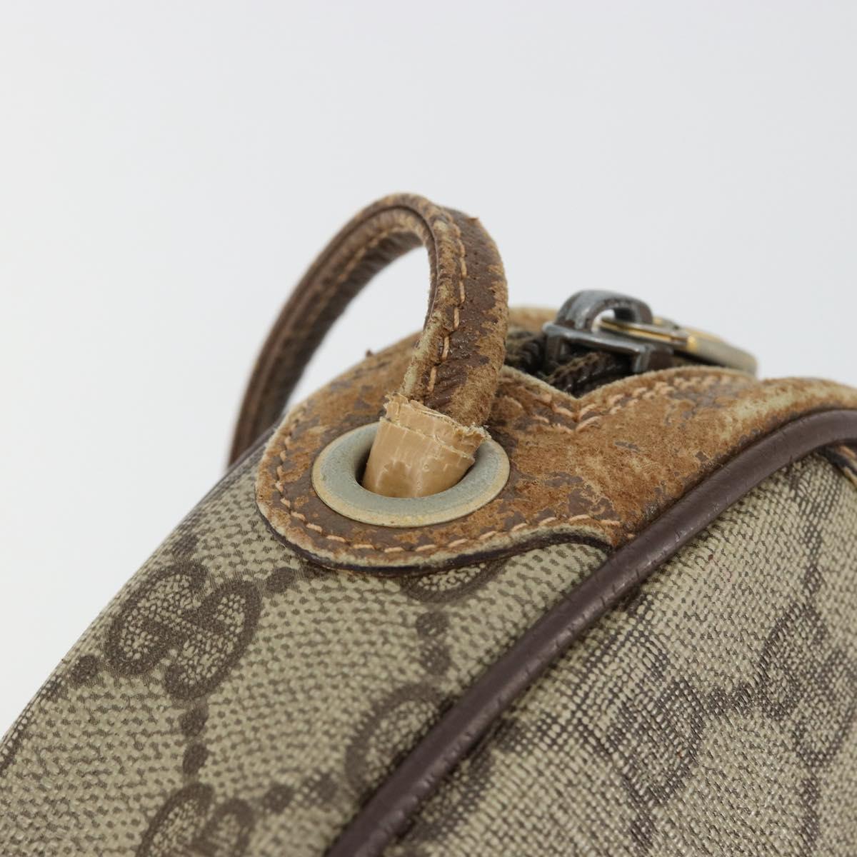 GUCCI GG Supreme Web Sherry Line Bag PVC Beige Red 007 58 6112 9411 Auth 184630