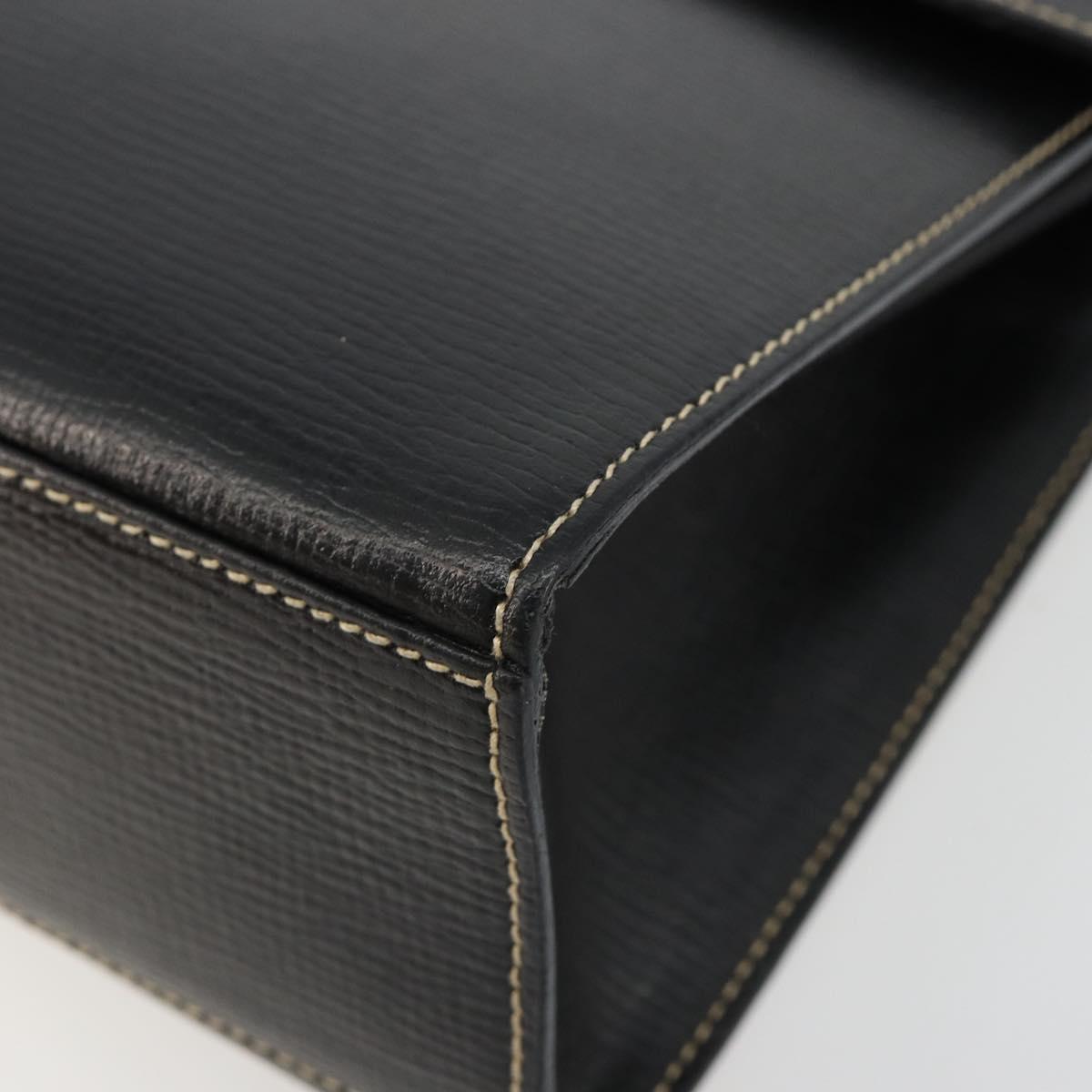 CELINE Hand Bag Leather 2way Black Gold Auth 184631A