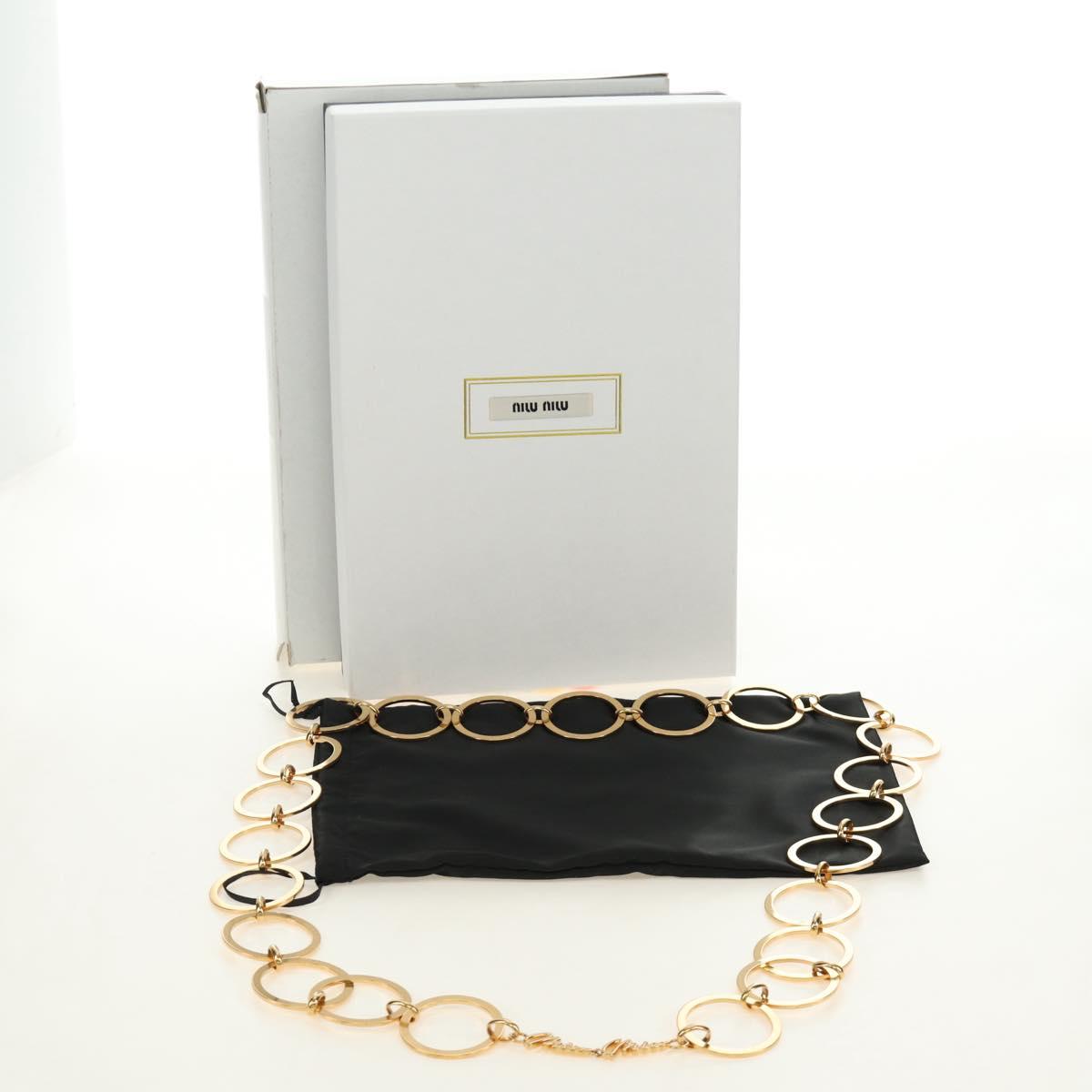 Miu Miu Necklace metal Gold Tone Auth 184634SAM