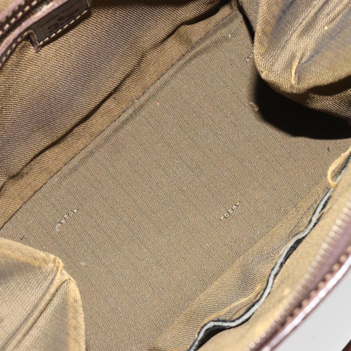 FENDI Zucca Canvas Hand Bag 2way Black Brown gold Auth 184637