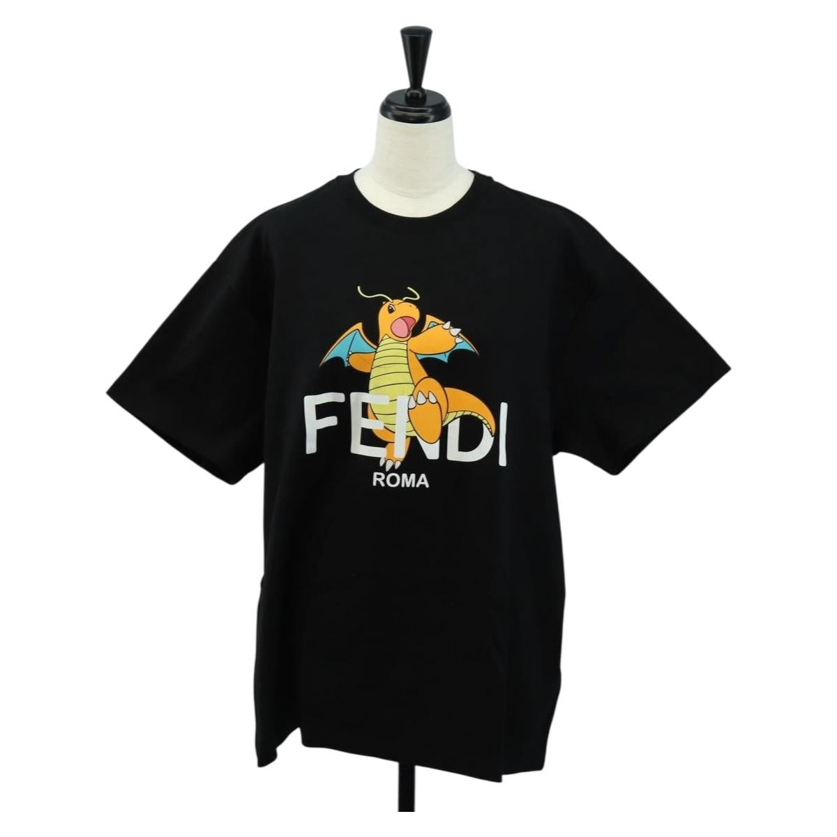 FENDI x FRGMT x POKÉMON Dragonite T Shirt Cotton M Black Auth 184640SM