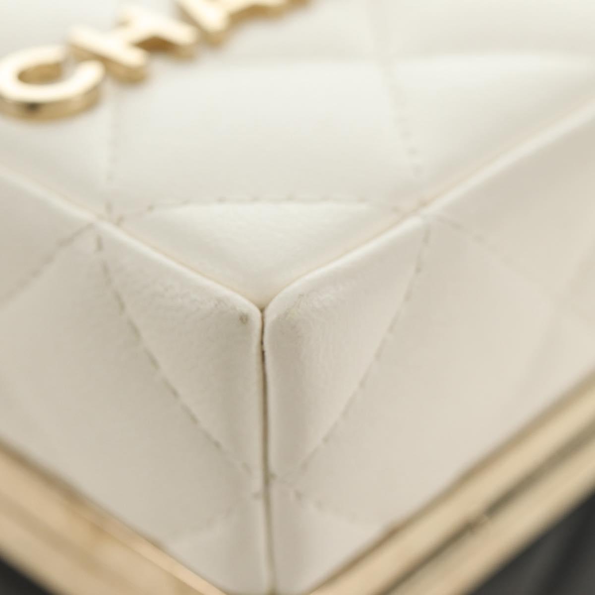 CHANEL Matelasse Chain Shoulder Pouch Lamb Skin Black Gold CC Auth 184641SAM