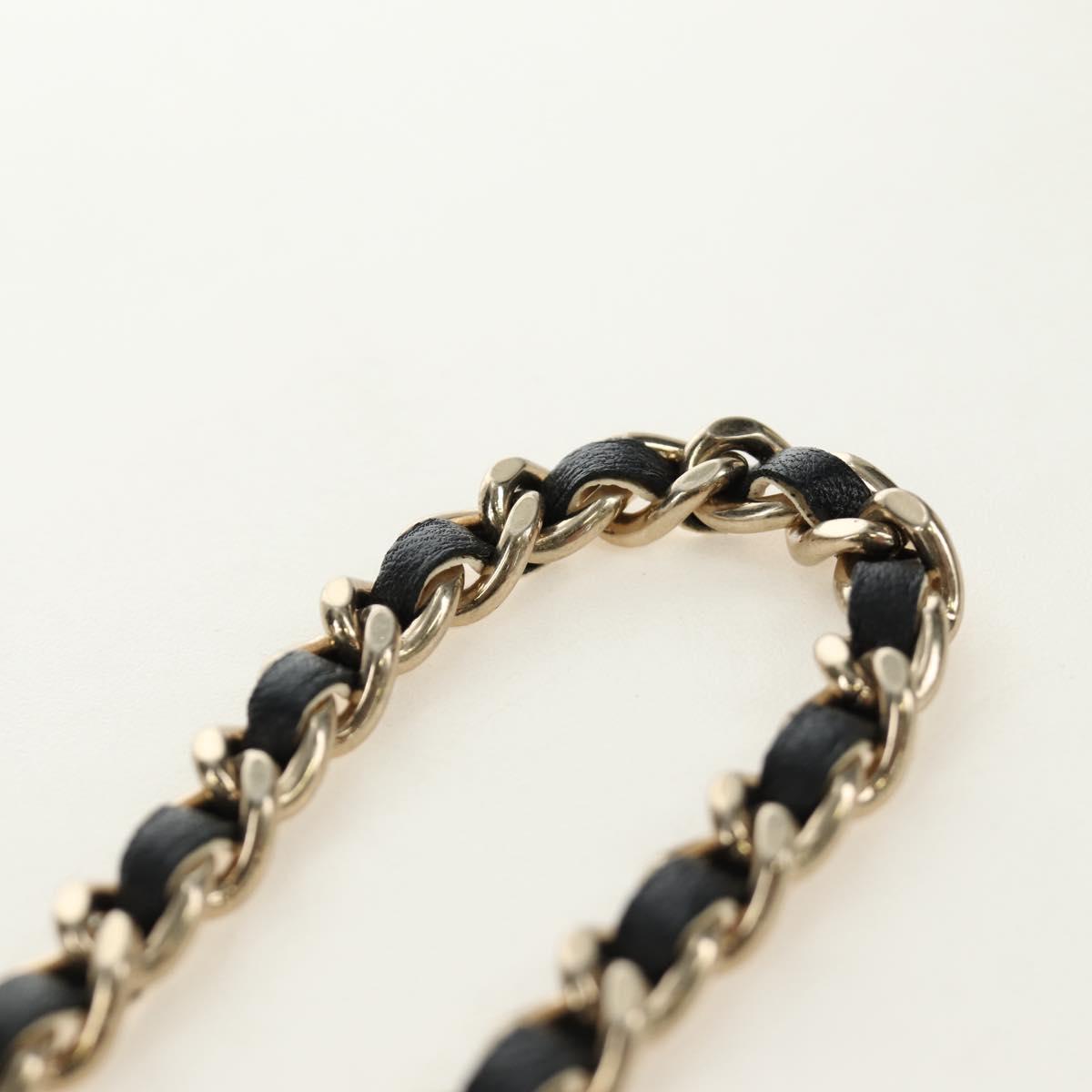 CHANEL Matelasse Chain Shoulder Pouch Lamb Skin Black Gold CC Auth 184641SAM