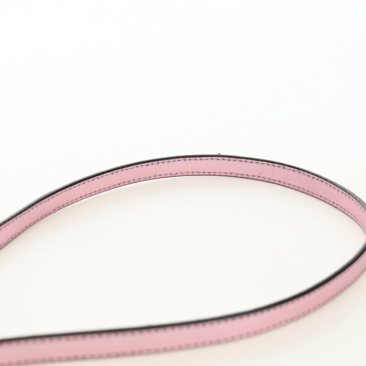 FENDI Pouch Shoulder Bag Leather Pink Silver Auth 184645M