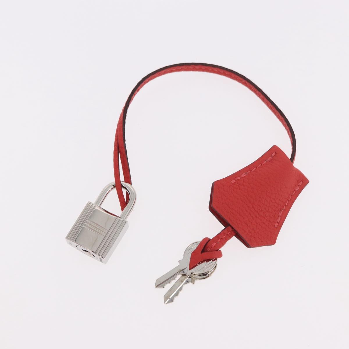 HERMES Birkin 30 Hand Bag Taurillon Leather Red Silver Auth 184651SAM
