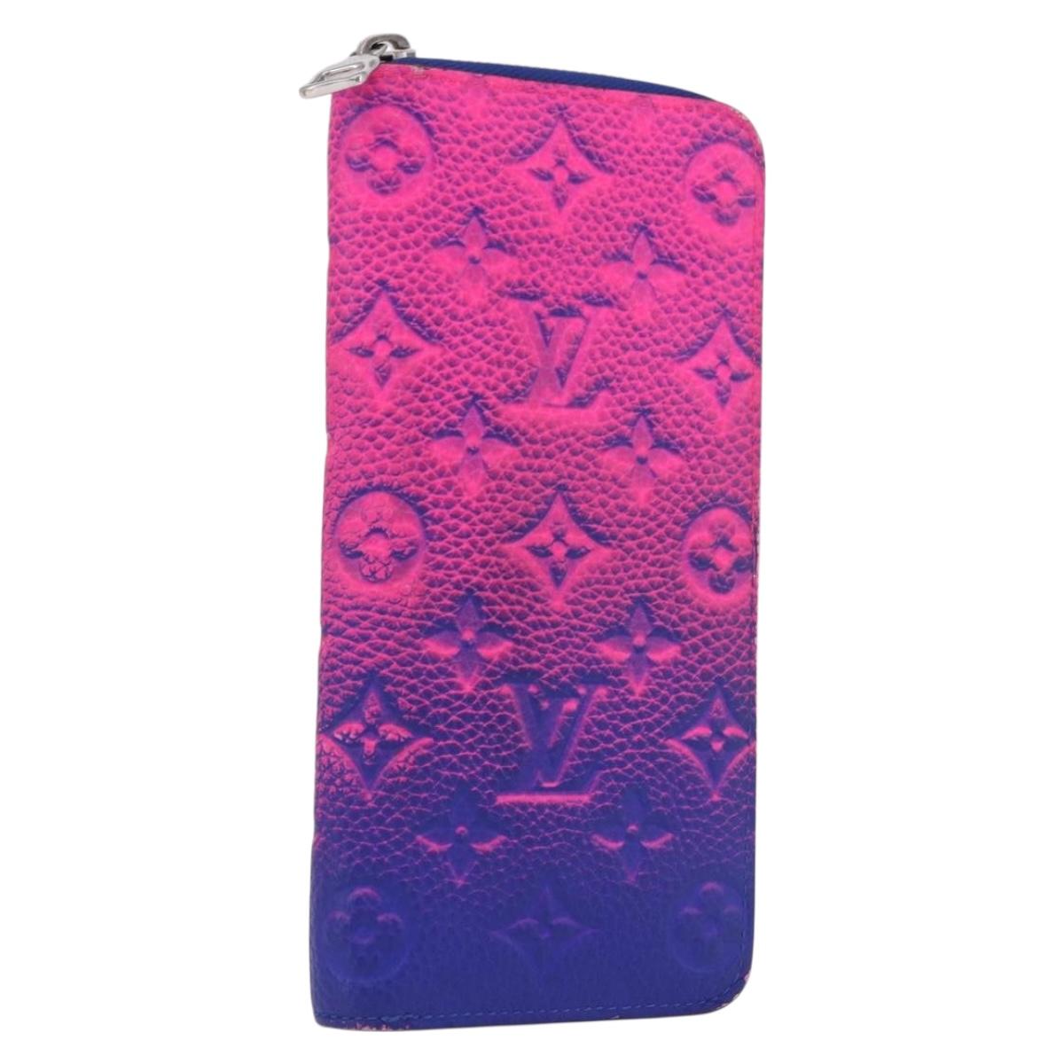 LOUIS VUITTON Taurillon Illusion Zippy Wallet Vertical M81243 LV Auth 184653M