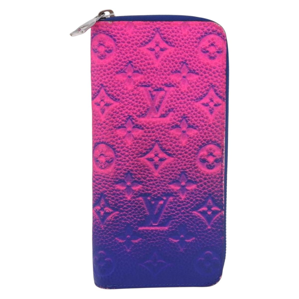 LOUIS VUITTON Taurillon Illusion Zippy Wallet Vertical M81243 LV Auth 184653M