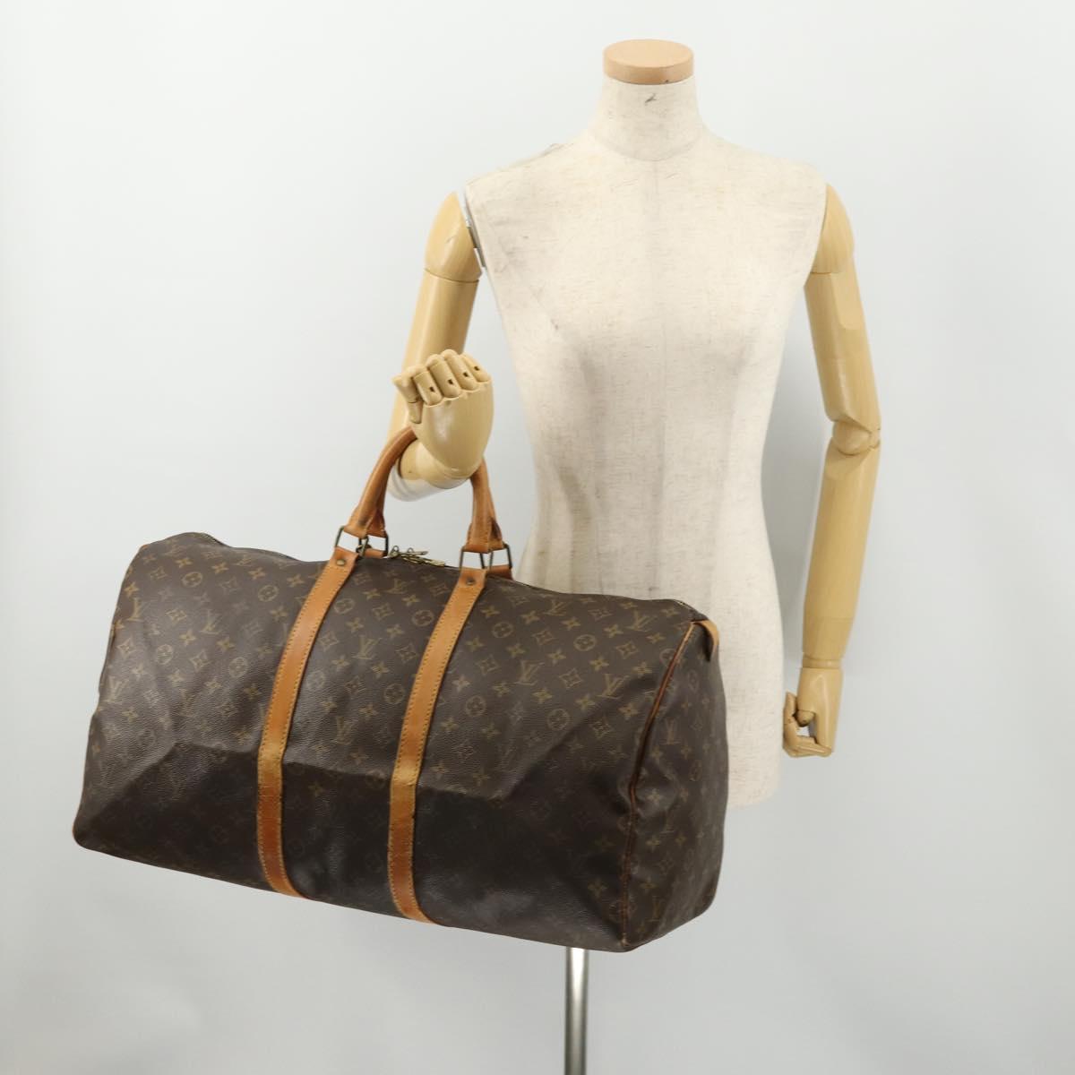 LOUIS VUITTON Monogram Keepall 50 Boston Bag M41426 LV Auth 184669