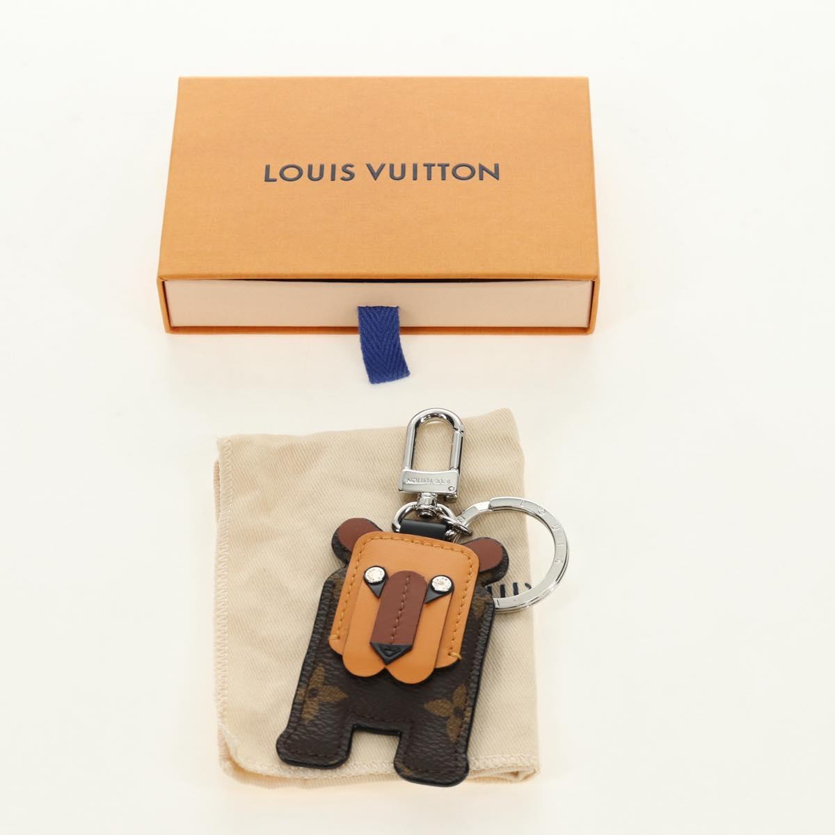 LOUIS VUITTON Monogram Porte Cles Animal Tiger Bag Charm MP1996 LV Auth 184681M