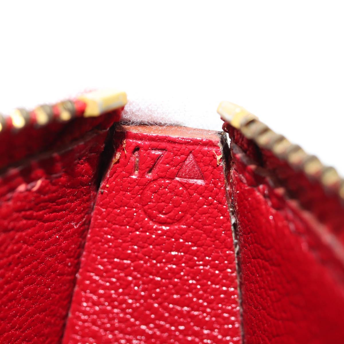 HERMES Watermelon Coin Purse Leather Red Auth 184685M