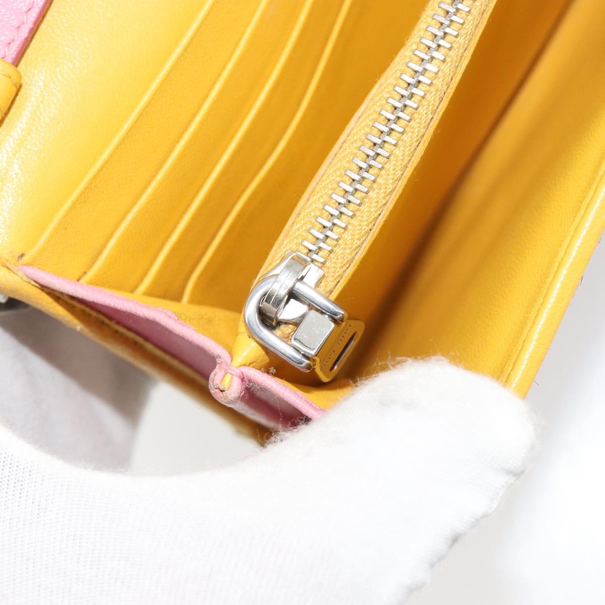 Miu Miu Matelasse Chain Shoulder Bag Leather Pink Silver Auth 184694