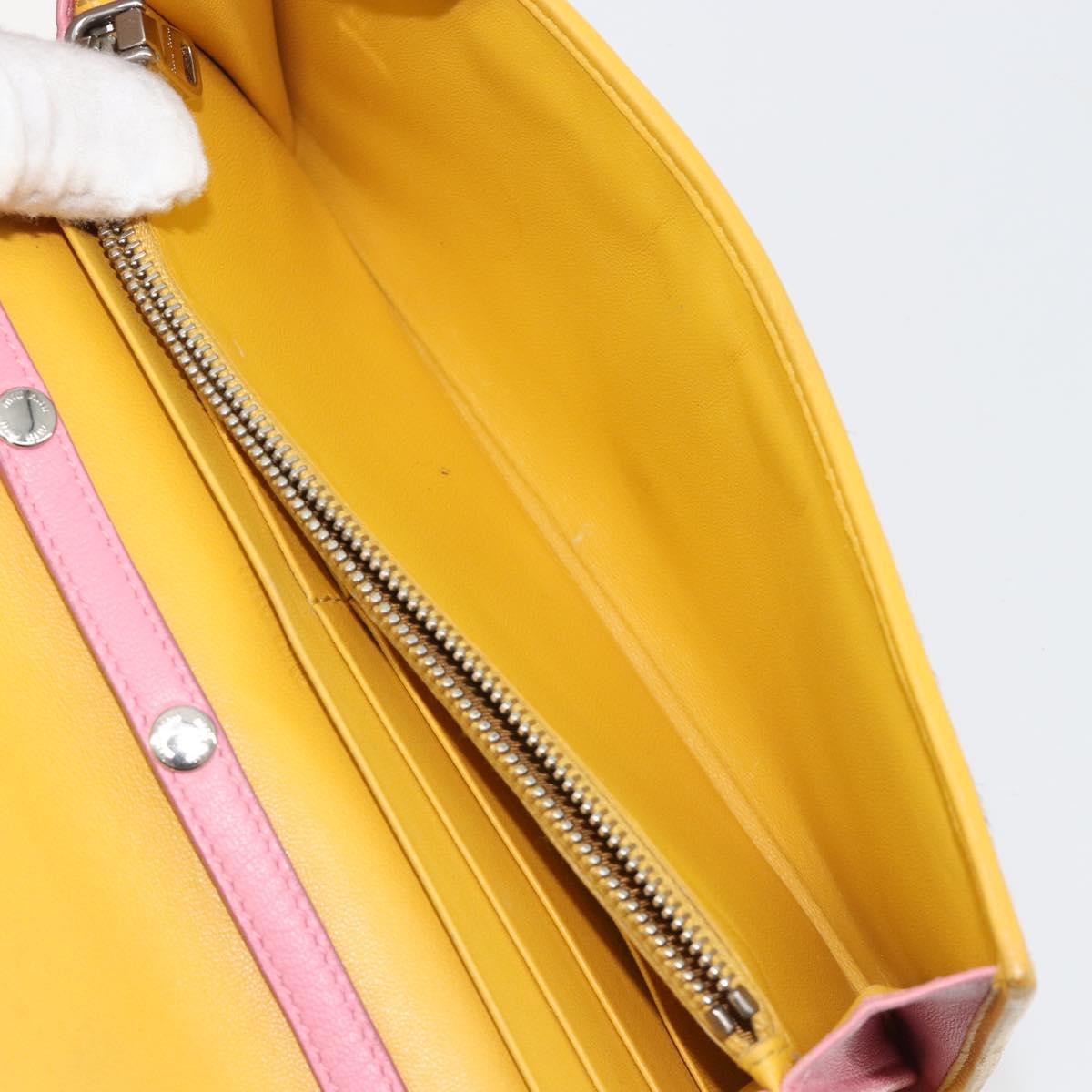 Miu Miu Matelasse Chain Shoulder Bag Leather Pink Silver Auth 184694