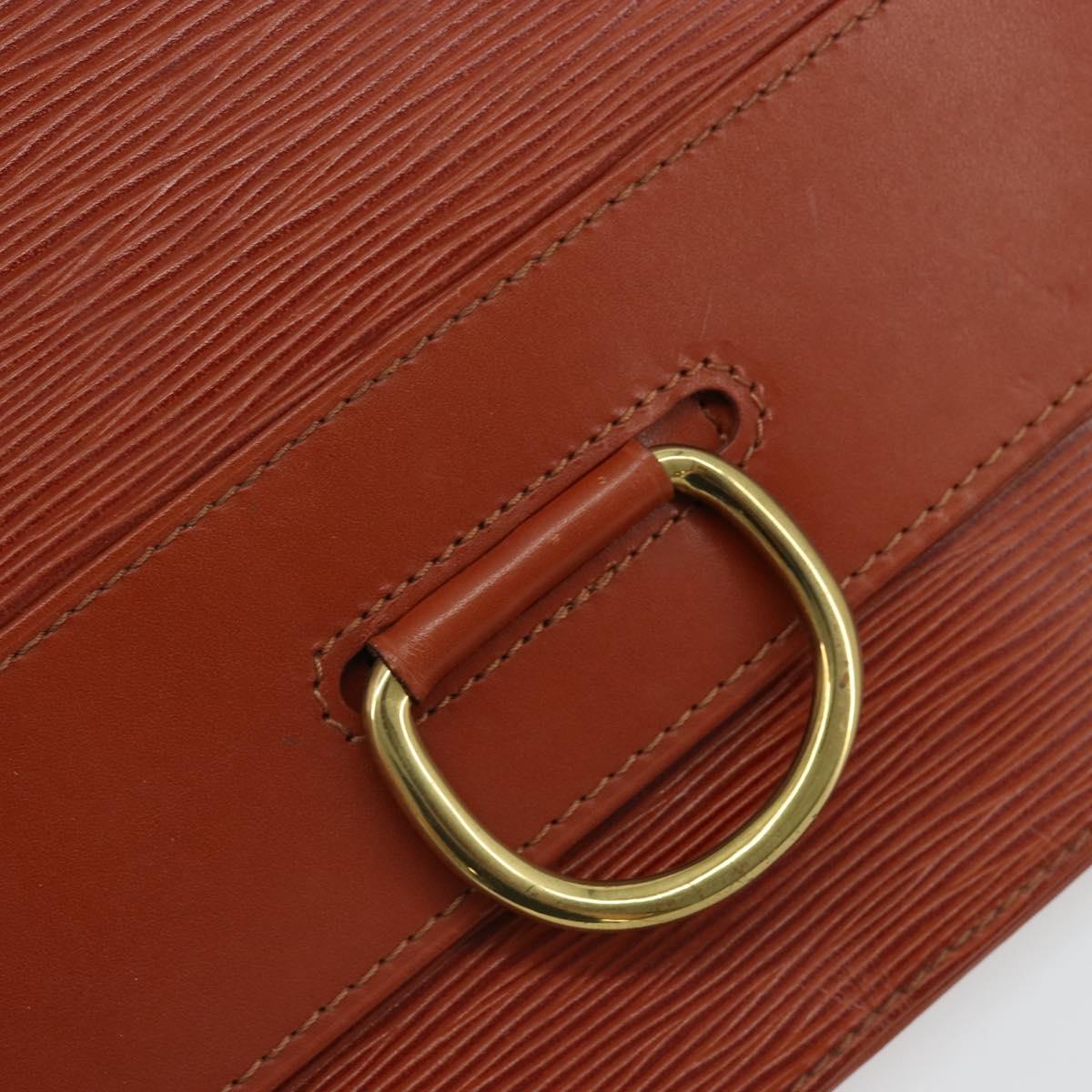 LOUIS VUITTON Epi Jena Clutch Bag Brown M52723 LV Auth 184698