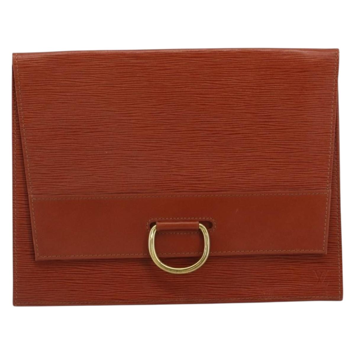 LOUIS VUITTON Epi Jena Clutch Bag Brown M52723 LV Auth 184698