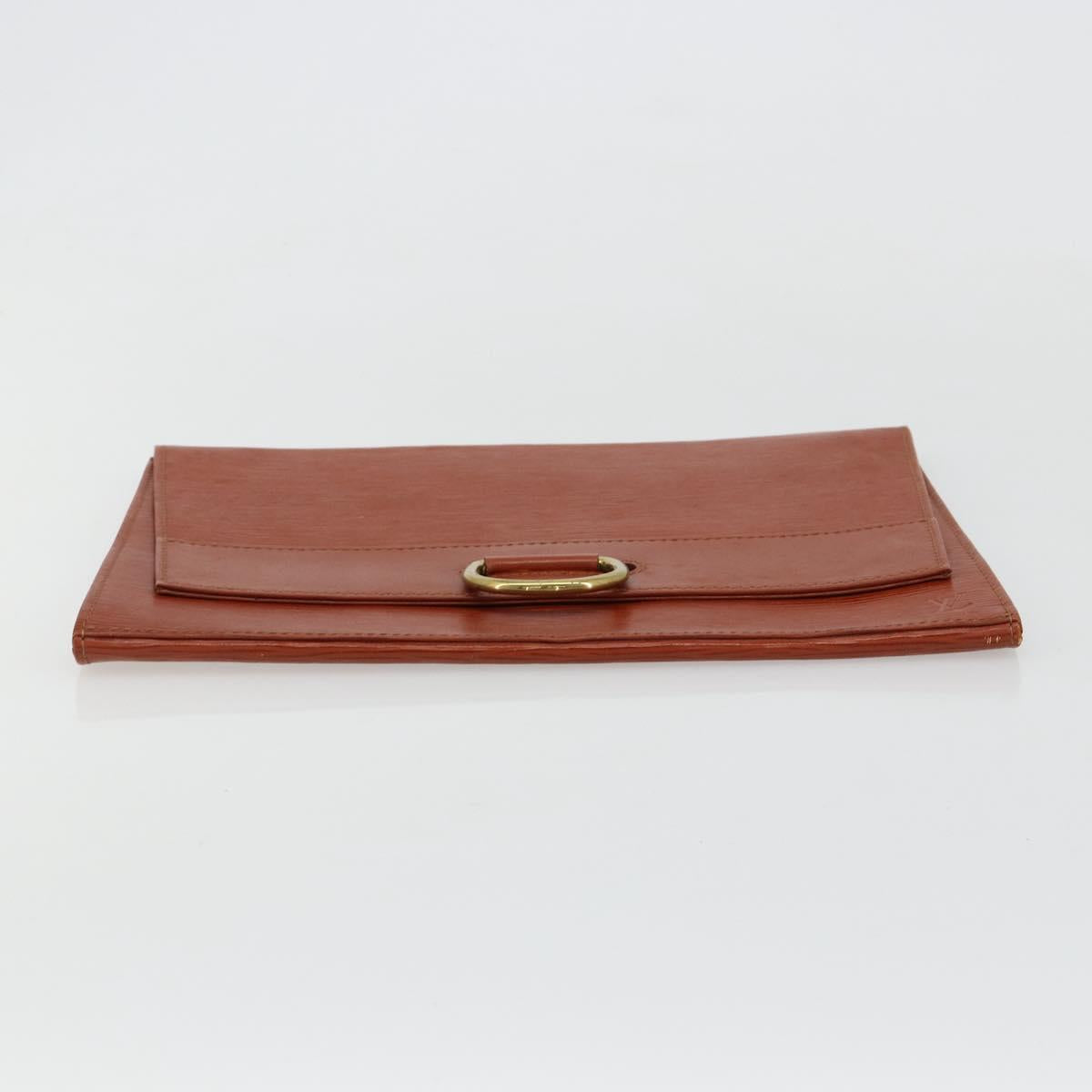 LOUIS VUITTON Epi Jena Clutch Bag Brown M52723 LV Auth 184698