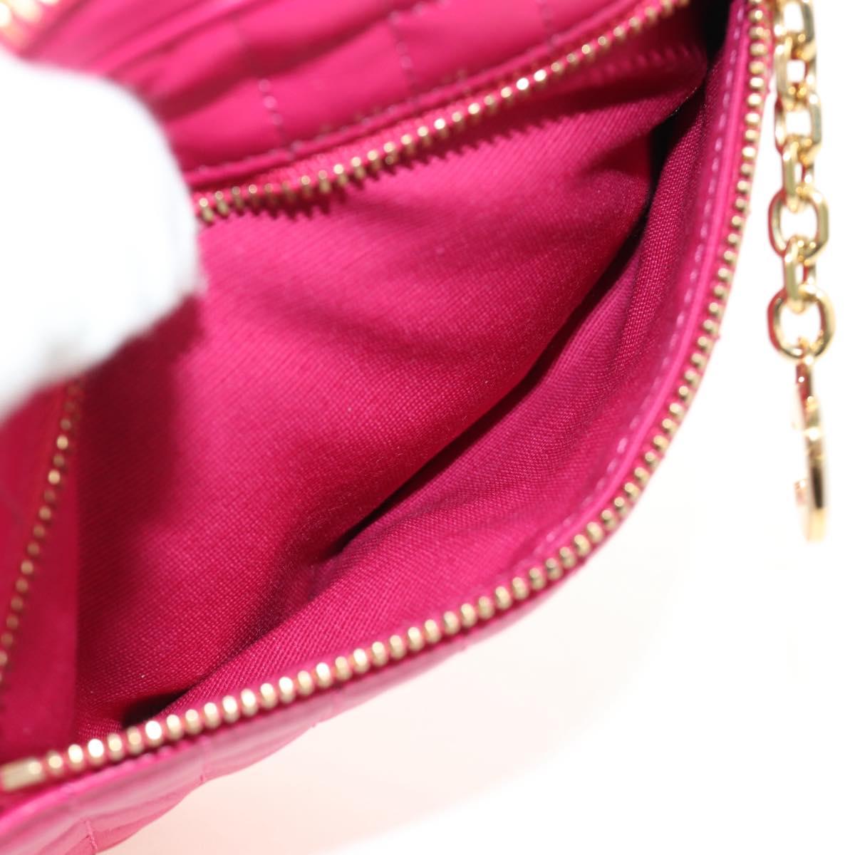 CELINE Shoulder Bag Leather Pink Gold Auth 184700V