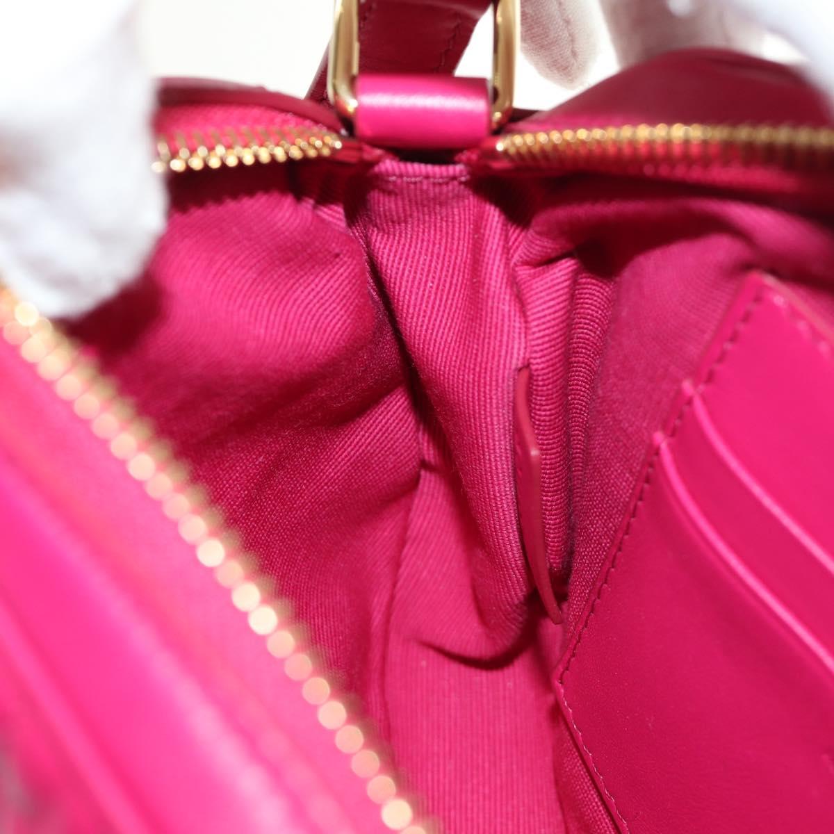 CELINE Shoulder Bag Leather Pink Gold Auth 184700V