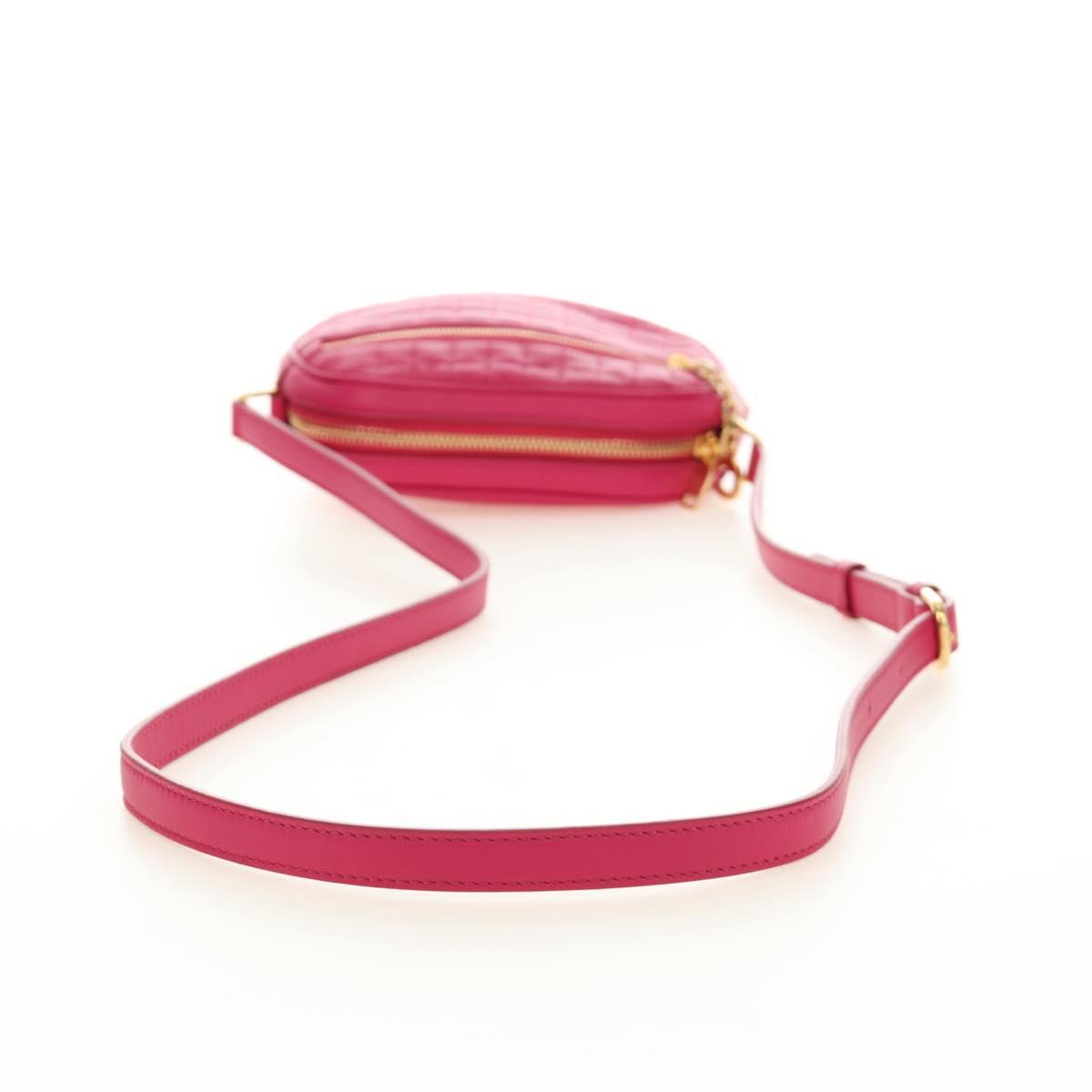 CELINE Shoulder Bag Leather Pink Gold Auth 184700V