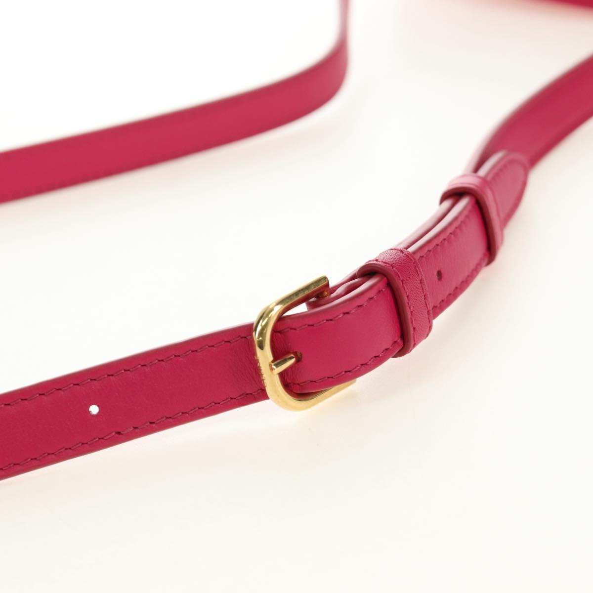 CELINE Shoulder Bag Leather Pink Gold Auth 184700V