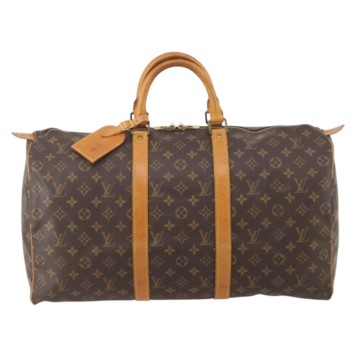 LOUIS VUITTON Monogram Keepall 50 Boston Bag M41426 LV Auth 184701A